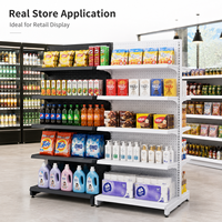Étagère murale de présentation en acier à panneau perforé, simple face, 5 niveaux réglables, légère, pour magasin de détail