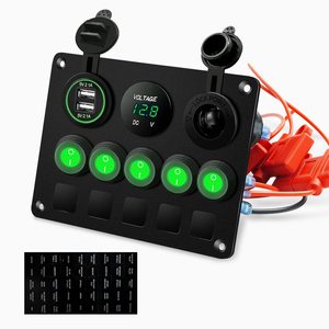 Panneau de commutation de tension étanche Weichuang 5+3 avec double prise de charge rapide USB pour camping-car, yacht, voiture - Product Image 1