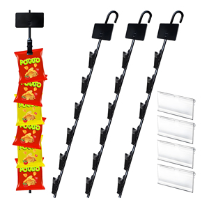 Display PP Display <b>Strip</b> Snacks Hanger <b>Plastic</b> Metal Retail Price <b>Strip</b> Holder for Retailing with 6 Hooks - Product Image 6
