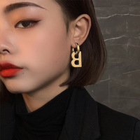 Catalogue de luxe en acier inoxydable boucle d'oreille célèbre lettre B boucles d'oreilles classique goutte boucle d'oreille femmes mode bijoux fins