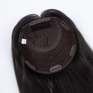 <b>Clip</b> In 8x8 Silk Top Hair Topper Human Hair Invisible Knots Comfortable Fit For Daily Hair Loss Solution - Product Image 1