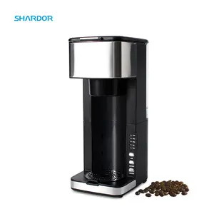 Shardor đa chức năng nhỏ giọt Máy pha cà phê hòa tan cho văn phòng nhà RV cổ điển đen K cup 2 trong 1 máy pha cà phê