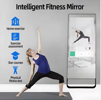 Espejo Inteligente para Fitness de 43 Pulgadas, Pantalla Táctil Android Full HD, Soporte de Suelo en Forma de A, OEM para Gimnasios y Spas Comerciales