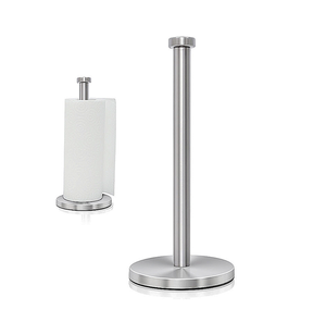 Custom Black Bamboo Paper <strong>Towel</strong> <strong>Stand</strong> Modern Freestanding Tissue Roll Holder with Non-Slip round <strong>Wooden</strong> Base for Kitchen Use - Product Image 6