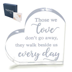 Sympathy <strong>Memorial</strong> <strong>Gifts</strong> for Loss Mother/Father/Husband Handmade Eco-Friendly Crystal Clock Glass Crystal Heart Personalized - Product Image 2