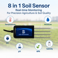 Capteur de sol numérique 8 en 1, analyseur de température, d'humidité, de salinité, de NPK/PH/EC du sol pour l'agriculture, compatible Android