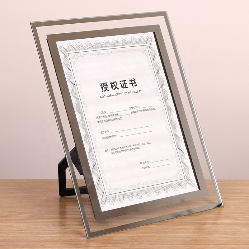 Crystal Glass Photo Frame A4 A5 License/ Certificate/ Photo Frame Tabletop Decoration Factory Direct Sale