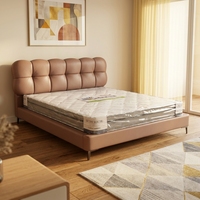 Cadre de lit rembourré moderne avec tête de lit douce et rembourrée, mobilier de chambre à coucher de luxe, lit plateforme en tissu pour la maison, l'hôtel, l'appartement