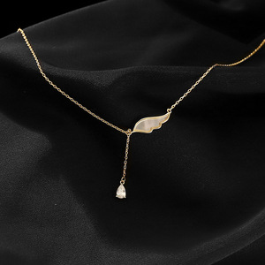 Seashell Wing Necklace For Women Gold Silver Color Tassel Clavicle Chain Minimalist Design Trendy Fashion Jewelry - Product Image 3