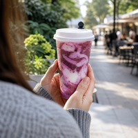 Gobelets en plastique jetables avec couvercles, vente en gros, logo personnalisé pour boissons froides