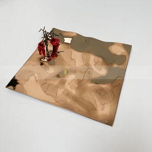 EX036 Hoja estampada de acero inoxidable Techo decorativo Diseño de color ondulado de agua Hoja de acero inoxidable Placa en relieve Panel de pared - Product Image 4