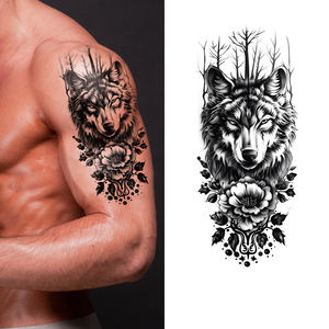 Autocollant de <span class=keywords><strong>tatouage</strong></span> temporaire personnalisé, belle fleur, tribu, bête, totem pour fête, <span class=keywords><strong>tatouage</strong></span> temporaire factice pour le corps - Product Image 6