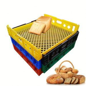 Recyclable Mesh Style <strong>Plastic</strong> <strong>Crate</strong> Bread Tray and <strong>Stackable</strong> Transport <strong>Crate</strong> for Bakery - Product Image 4