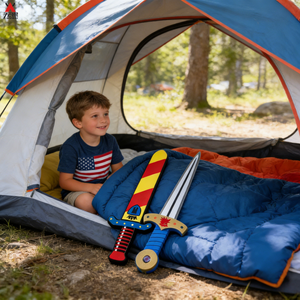 便携式 EVA 泡沫模型玩具刀剑，适合 5 至 7 岁男孩，适合旅行和家庭玩耍 - Product Image 1