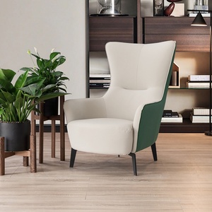 Fauteuil de salon moderne à dossier haut en cuir ou en tissu, fauteuil de détente de luxe - Product Image 4