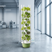 Tour d'agriculture verticale hydroponique automatique Tru-Spring à 9 couches avec lumière LED anti-UV, pompe intégrée pour usage domestique