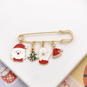 Broches de Natal em Estilo Cartoon, Pin de Papai Noel, Broche para Colar, Cinto, Acessório <span class=keywords><strong>DIY</strong></span> - Product Image 3