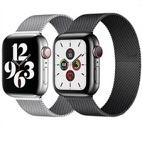 Bracelets en maille milanaise à boucle magnétique en acier inoxydable de luxe pour montre intelligente