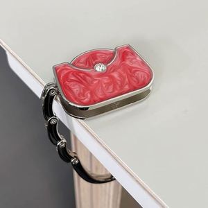 Anti-slip Base Foldable Purse Hook Metal Handbag Hanger Table Edge Hook Portable <b>Bag</b> Holder Compact Vanity Accessory <b>Gift</b> - Product Image 3