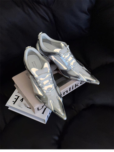 Baskets à <span class=keywords><strong>talon</strong></span> chaton pour femmes, logo personnalisé, vente en gros OEM, design futuriste argenté avec superposition en TPU pour soirées et clubs, livraison rapide - Product Image 6