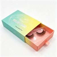 Boîte d'emballage cosmétique magnétique pour faux cils, coulissante, en gros, recyclable, personnalisable, avec conception gratuite, type tiroir en papier