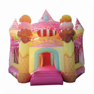 Castillo Inflable Comercial de PVC con Diseño de Helado, 3.5 x 4.2 m, 500 kg, Fácil de Instalar, para Bodas, Cumpleaños y Eventos al Aire Libre - Product Image 1