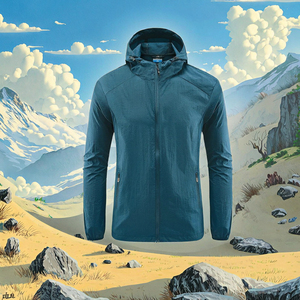 Chaqueta Bomber de Lona con Protección UV para Hombre, Verano, RNSHANGER, UPF40+, Secado Rápido, Cortavientos Delgada para Exteriores, Cuello Alto, Logotipo Frontal - Product Image 2