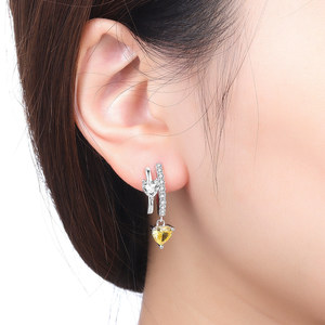 Pendientes de corazón de doble aro de latón blanco, resistentes a la decoloración, perfectos para accesorios de fiesta para mujer. - Product Image 5