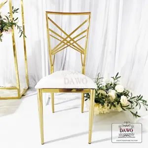 Фошань, свадебная мебель, оптовая продажа, уличные штабелируемые золотые стулья для ресторана