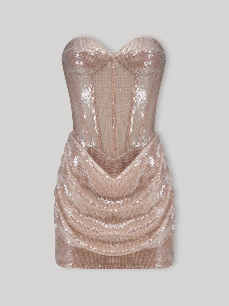 Corset Mini Dress - Sexy Bodycon Clubwear - Mini Dress