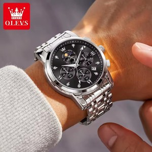 Moon Phase Men's Watches <b>Automatic</b> <b>Chronograph</b> Waterproof Luminous Classic Original Quartz Watches Man 3655 Watch Men - Product Image 5