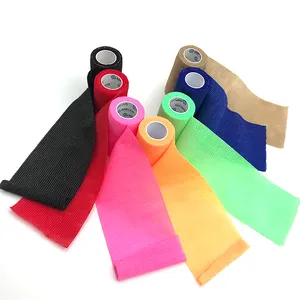 Трубчатая цветная самоклеящаяся эластичная Нетканая повязка с логотипом на заказ