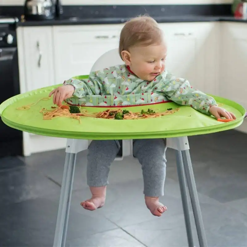 Los niños no son fáciles de ensuciar cojín de asiento bebé puede comer de forma independiente cojín de comida a prueba de fugas babero y cubierta