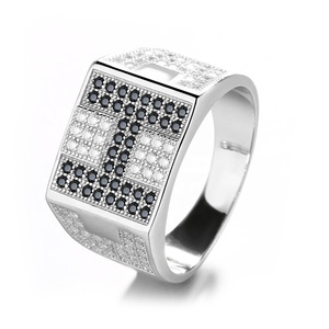 Anelli in <span class=keywords><strong>Argento</strong></span> Sterling <span class=keywords><strong>925</strong></span> <span class=keywords><strong>con</strong></span> <span class=keywords><strong>Pietra</strong></span> <span class=keywords><strong>Nera</strong></span> CZ di Alta Qualità per Uomo - Product Image 5