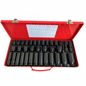 Jeu <span class=keywords><strong>de</strong></span> douilles à choc profondes <span class=keywords><strong>de</strong></span> 1/2 pouce, métriques, pour garage et atelier, jeu <span class=keywords><strong>de</strong></span> douilles à choc robustes avec coffret rouge portable - Product Image 2