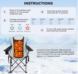 <span class=keywords><strong>Chaise</strong></span> de camping chauffante robuste et pliable avec porte-gobelet et rangement latéral, <span class=keywords><strong>chaise</strong></span> de camping chauffante <span class=keywords><strong>pour</strong></span> l'extérieur - Product Image 3