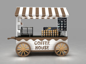 Einzelhandel Coffee Standing Shop Coffee Bar Wagen <span class=keywords><strong>Custom</strong></span> Coffee Counter Stand - Product Image 4