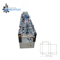 Machine plieuse-colleuse automatique compacte électrique pour cartons et emballages alimentaires avec boîtier en bois et métal