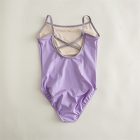 Vêtements de danse personnalisés en gros à bas prix, camisole à deux tons en nylon et élasthanne, justaucorps de ballet pour enfants, filles