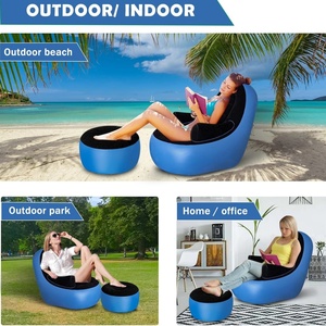 Lazy <b>Sofa</b>, <b>Inflatable</b> <b>Sofa</b>, Family <b>Inflatable</b> Lounge Chair, with <b>Inflatable</b> Foot Cushion, Suitable for Home Garden,Yard,Beach - Product Image 6