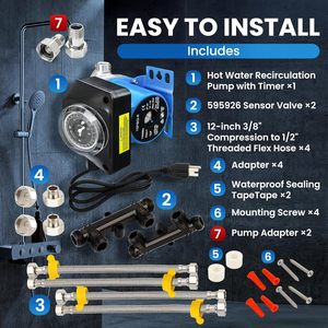 TheMiLiO Instant Hot Water Recirculation Pump Kit 15PBG-6 With <b>Timer</b> For Household Use - Product Image 3