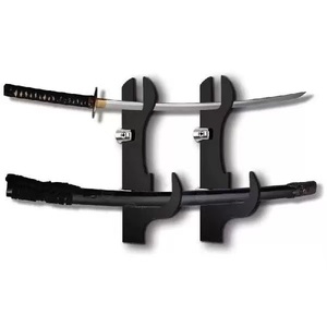 Support <span class=keywords><strong>mural</strong></span> pour épée en acrylique noir, support d'exposition à 2 niveaux pour <span class=keywords><strong>katana</strong></span>, épées de samouraï et objets de collection - Product Image 1