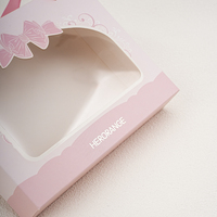 Sac cadeau personnalisé réutilisable en papier découpé avec fenêtre, poignées en ruban, nœud gaufré imprimé, matériaux recyclés pour boulangerie, desserts, bébés