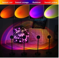 Lampe d'ambiance de bureau moderne RVB 16 couleurs télécommande coucher de soleil lever de soleil lampe de table décoration de chambre led coucher de soleil