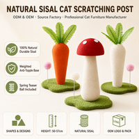 Jouet pour chat en forme de champignon mignon, grand modèle 50 cm, en carton plastique, base stable et durable, jouet amusant pour chats d'intérieur