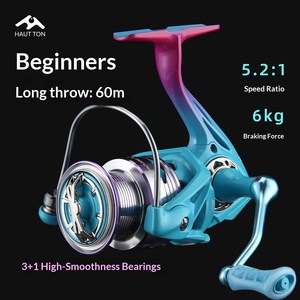 Anti-Breakline Long-Cast Spinnrolle 5.2:1 mit Doppelarm für Linkshänder, 3+1 lückenlose Micro-Spinner-Angelrolle und -Rute - Product Image 1
