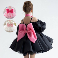 Gaun Musim Panas MQATZ untuk Anak Perempuan Kerah O-Neck Hiasan Ruffle Desain Stroberi dengan Pita Usia 1-3 Tahun Terbuat dari Bahan Taffeta