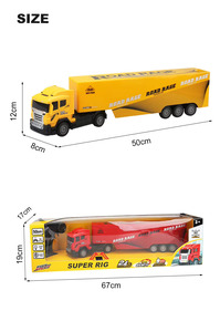 Camion semi-remorque RC 22 pouces à fonctions complètes pour enfants 2,4 G avec lumières, télécommande, transporteur de marchandises, jeux en plein air et aventures routières - Product Image 5