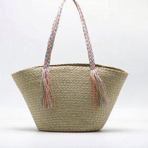 Nouveauté 2025 : Sac panier en paille pour jeune femme avec bandoulière colorée - Product Image 4
