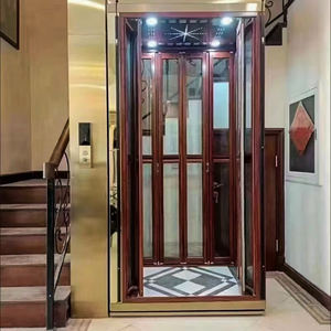 Avustralya Altın Paslanmaz Çelik Hidrolik Asansör Lüks Konut Yolcu Asansörü için Panoramik Cam Ev Asansörü - Product Image 4